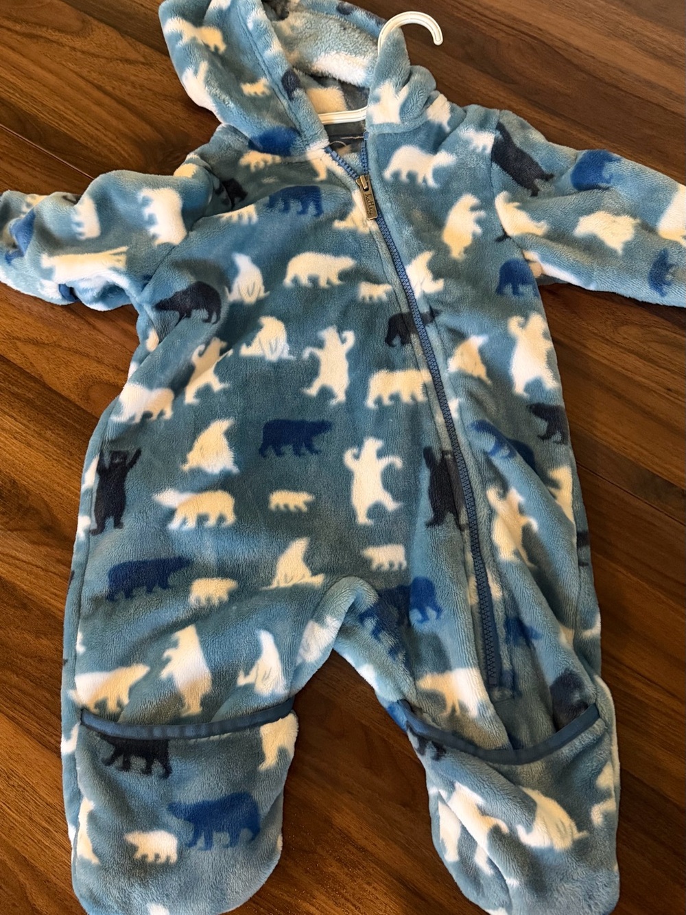 Hatley Blue Polar Bear Fleece Footed One-Piece